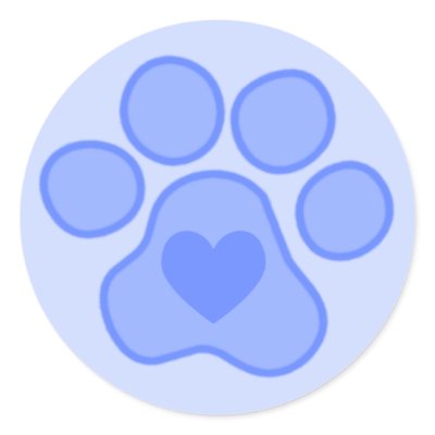 Blue Puppy Paws Heart Sticker by Just_Stickers