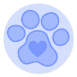 Blue Puppy Paws Heart Sticker