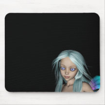 Blue & Purple 3D Mermaid 5 Close-up Mouse Pad