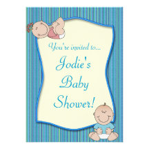 Blue & Purple Baby Shower Invitation