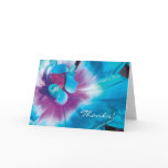 Blue Purple flower greeting card thanks!