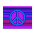 Blue Purple Fractal & Peace Sign postcards
