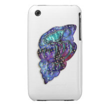 Blue & Purple Jeweled Shell iPhone 3 Case-Mate Case