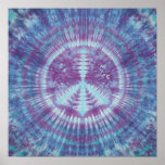 Blue & Purple Peace Sign Tie Dye posters