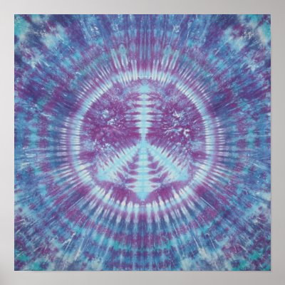 Blue & Purple Peace Sign Tie Dye Posters by mrtiedye