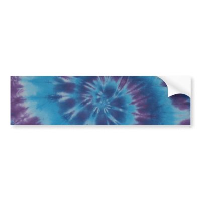 Blue & Purple Swirl Tie Dye Sticker Bumper Stickers by mrtiedye