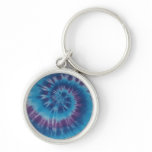 Blue & Purple Tie Dye Swirl Key Chain
