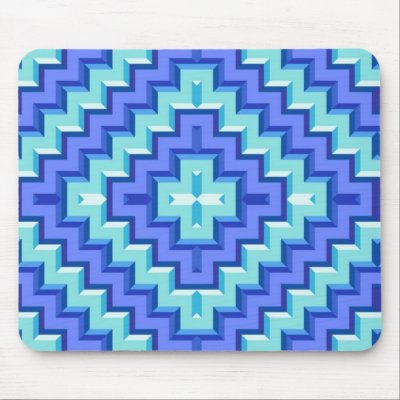 Blue Quilt Design Mouse Pad by beesplace