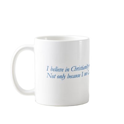 Blue Quotes - Christianity - C.S. Lewis - Mug by luke5design