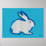 'blue rabbit' digital painting Poster