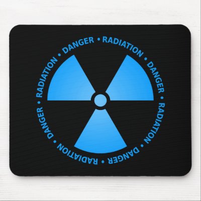 Blue Radiation Symbol Mousepad by yarddawg