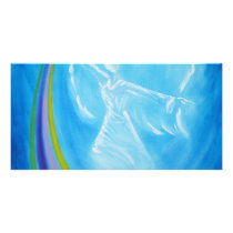 Blue Rainbow Angel Photo Greeting Card
