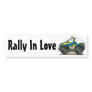 Blue Rally Car Rally In Love Bumper Sticker