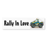 Blue Rally Car Rally In Love Bumper Sticker bumper stickers