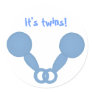 Blue rattles, baby boy announcement stickers