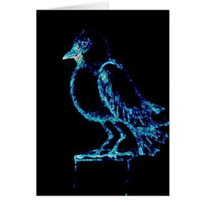 Blue Raven Greeting Cards by squidzazz