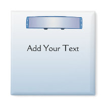 Blue Rearview Mirror on Blue Gradient Fridge Magnet
