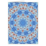 blue,red and white  flowers crazy card