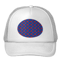 Blue red apple pattern trucker hats
