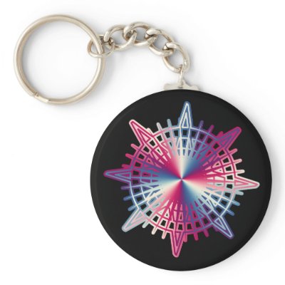 Blue Red Compass Key Chain by blarneybin