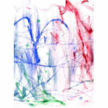 Blue red green white abstract scribble design photo cut out