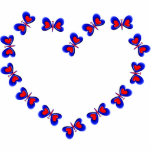 Blue & Red Heart Butterfiles Heart Acrylic Cut Outs