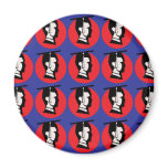 Blue & Red Male Graduate Dot Fridge Magnet