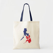 Blue & Red Philippine  Map Tote Bag