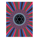 Blue Red Sunburst Fractal Post Card