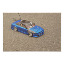 Blue remote toy car photo art