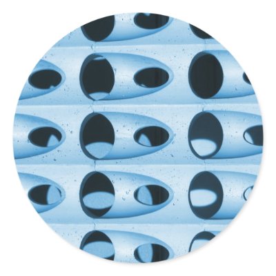 blue retro metal round sticker by DonnaGrayson_Photos