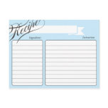 Blue Retro Recipe Card postcards