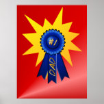 Blue Ribbon Dad with splash Poster