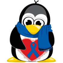Blue Ribbon Penguin Scarf Photo Sculptures