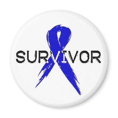 Blue Ribbon -Survivor Fridge Magnet by HarvickDesigns