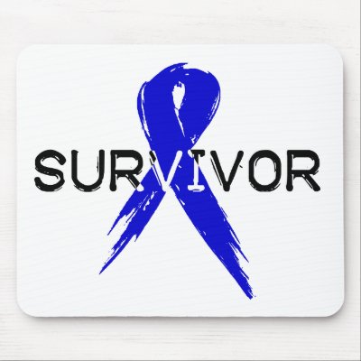 Blue Ribbon Survivor Mouse Pad by HarvickDesigns