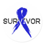 Blue Ribbon -Survivor Round Stickers