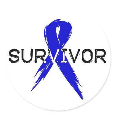 Blue Ribbon -Survivor Round Stickers by HarvickDesigns