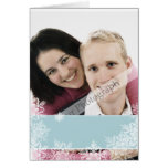 Blue Ribbon with Snowflakes Overlay Cards