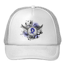 Blue Ribbon With Wings Ankylosing Spondylitis Hats