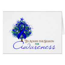Blue Ribbon Xmas Awareness Season Card
