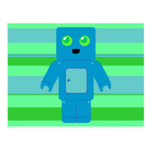 Blue Robot Postcard