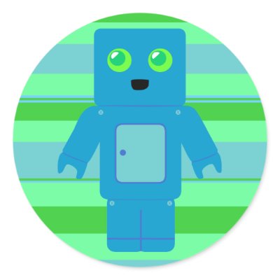 Blue Robot Stickers by toxiferous