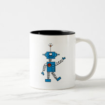 Blue Robot Tshirts and Gifts Mugs