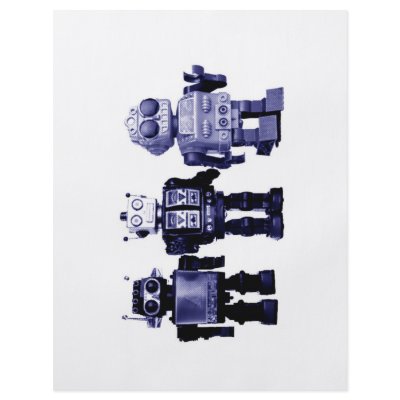 blue robots flyer by vintage_robots