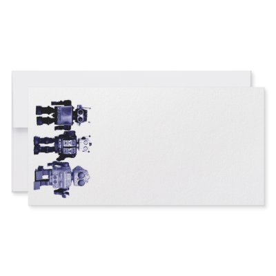 blue robots photo card by vintage_robots
