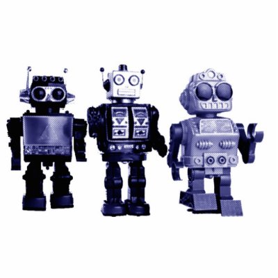 blue robots photo sculpture by vintage_robots