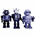 blue robots photo sculpture photo sculptures