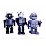 blue robots postcard