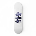 blue robots skateboard